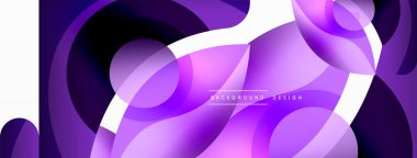 Renkli geometrik şekilli soyut arkaplan. Yuvarlak şekilli, daire ve çizgilerle çok güzel bir arka plan. Geometrik tasarım. Vektör illüstrasyonu