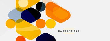 Soyut yuvarlak geometrik şekiller ve daireler. Duvar kağıdı, afiş, arkaplan veya iniş için moda tekno iş şablonu