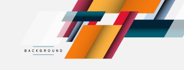 Vektör arkaplanı. Gölge efektli soyut örtüşen renk çizgileri tasarımı. Duvar kağıdı afişi için resim arkaplanı veya iniş sayfası