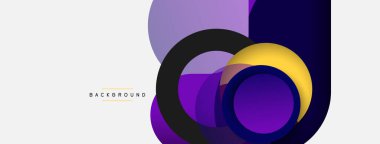 Vektör yuvarlak şekilli daireler minimum geometrik arkaplan. Duvar kağıdı afişi veya iniş sayfası için vektör illüstrasyonu