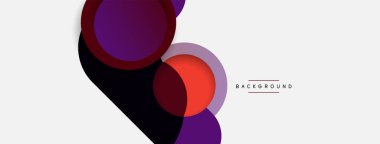 Yaratıcı geometrik duvar kağıdı. Asgari soyut arkaplan. Duvar kağıdı arkaplanı veya iniş sayfası için daire bileşimi vektör çizimi