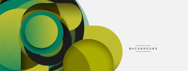 Vektör yuvarlak şekilli daireler minimum geometrik arkaplan. Duvar kağıdı afişi veya iniş sayfası için vektör illüstrasyonu