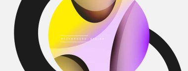 Yaratıcı geometrik duvar kağıdı. Asgari soyut arkaplan. Duvar kağıdı arkaplanı veya iniş sayfası için daire ve dalga kompozisyon vektör çizimi