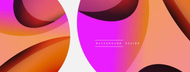 Yaratıcı geometrik duvar kağıdı. Asgari soyut arkaplan. Duvar kağıdı arkaplanı veya iniş sayfası için daire ve dalga kompozisyon vektör çizimi