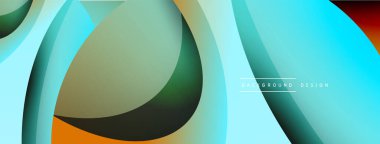 Yaratıcı geometrik duvar kağıdı. Asgari soyut arkaplan. Duvar kağıdı arkaplanı veya iniş sayfası için daire ve dalga kompozisyon vektör çizimi