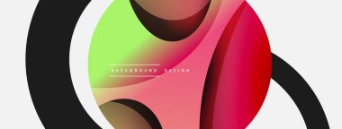 Yaratıcı geometrik duvar kağıdı. Asgari soyut arkaplan. Duvar kağıdı arkaplanı veya iniş sayfası için daire ve dalga kompozisyon vektör çizimi