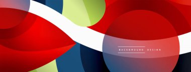 Renkli geometrik şekilli soyut arkaplan. Yuvarlak şekilli, daire ve çizgilerle çok güzel bir arka plan. Geometrik tasarım. Vektör illüstrasyonu