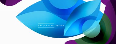 Renkli geometrik şekilli soyut arkaplan. Yuvarlak şekilli, daire ve çizgilerle çok güzel bir arka plan. Geometrik tasarım. Vektör illüstrasyonu