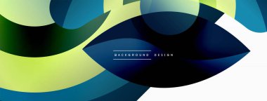 Renkli geometrik şekilli soyut arkaplan. Yuvarlak şekilli, daire ve çizgilerle çok güzel bir arka plan. Geometrik tasarım. Vektör illüstrasyonu