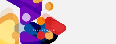 Soyut yuvarlak geometrik şekiller ve daireler. Duvar kağıdı, afiş, arkaplan veya iniş için moda tekno iş şablonu