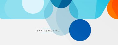 Beyaz üzerine renkli baloncuklar ve yuvarlak geometrik şekiller. Duvar kağıdı, pankart, arkaplan, iniş sayfası için vektör geometrik asgari özet arkaplan