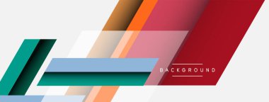 Vektör arkaplanı. Gölge efektli soyut örtüşen renk çizgileri tasarımı. Duvar kağıdı afişi için resim arkaplanı veya iniş sayfası