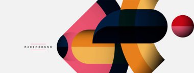 Geometrik soyut arkaplan. Duvar kağıdı arkaplanı veya iniş sayfası için yuvarlak şekiller, daireler, satır bileşimi