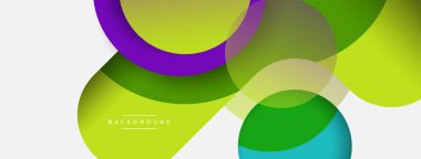 Vektör yuvarlak şekilli daireler minimum geometrik arkaplan. Duvar kağıdı afişi veya iniş sayfası için vektör illüstrasyonu