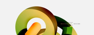 Yuvarlak şekiller daireler ve diğer geometrik şekiller. Duvar kağıdı afişi arkaplan kartı veya iniş sayfası için vektör illüstrasyonu