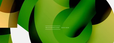 Yuvarlak şekiller daireler ve diğer geometrik şekiller. Duvar kağıdı afişi arkaplan kartı veya iniş sayfası için vektör illüstrasyonu