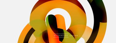 Yuvarlak şekiller daireler ve diğer geometrik şekiller. Duvar kağıdı afişi arkaplan kartı veya iniş sayfası için vektör illüstrasyonu