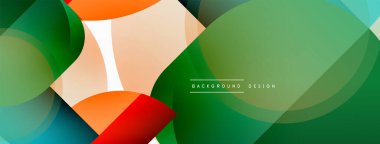 Yuvarlak üçgen çizgileri ve daireleri şekillendirir. Duvar kağıdı afişi arkaplanı veya iniş sayfası için Geometrik vektör çizimi