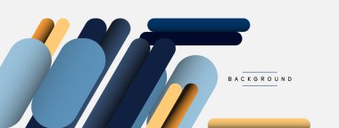 Yuvarlak şekiller ve çizgiler üst üste biniyor. Duvar kağıdı afişi veya iniş sayfası için vektör illüstrasyonu