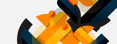 Yuvarlak geometrik şekiller çizgiler ve daireler. Duvar kağıdı afişi ya da iniş sayfası için vektör şablonu