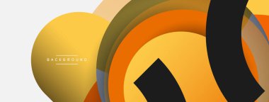 Yaratıcı geometrik duvar kağıdı. Asgari soyut arkaplan. Duvar kağıdı arkaplanı veya iniş sayfası için daire bileşimi vektör çizimi