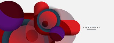 Vektör yuvarlak şekilli daireler minimum geometrik arkaplan. Duvar kağıdı afişi veya iniş sayfası için vektör illüstrasyonu