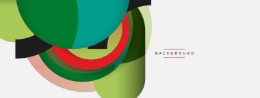 Yaratıcı geometrik duvar kağıdı. Asgari soyut arkaplan. Duvar kağıdı arkaplanı veya iniş sayfası için daire bileşimi vektör çizimi