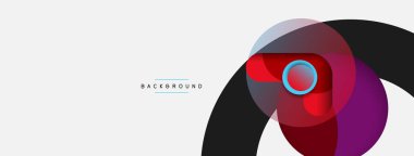 Çember ve yuvarlak şekiller soyut arkaplan. Duvar kağıdı afişi veya iniş sayfası için vektör illüstrasyonu