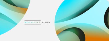 Yaratıcı geometrik duvar kağıdı. Asgari soyut arkaplan. Duvar kağıdı arkaplanı veya iniş sayfası için daire ve dalga kompozisyon vektör çizimi