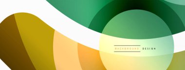 Renkli geometrik şekilli soyut arkaplan. Yuvarlak şekilli, daire ve çizgilerle çok güzel bir arka plan. Geometrik tasarım. Vektör illüstrasyonu