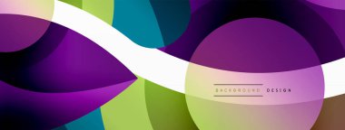 Yaratıcı geometrik duvar kağıdı. Asgari soyut arkaplan. Duvar kağıdı arkaplanı veya iniş sayfası için daire dalga ve yuvarlak şekiller kompozisyon vektör çizimi