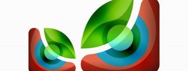 Renkli geometrik şekilli soyut arkaplan. Yuvarlak şekilli, daire ve çizgilerle çok güzel bir arka plan. Geometrik tasarım. Vektör illüstrasyonu