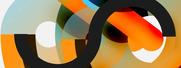 円の抽象的な背景。壁紙バナーの背景カードやランディングページのベクトルイラスト — ストックベクタ