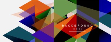 Mozaik üçgenler geometrik arkaplan. Tekno veya iş konsepti, duvar kağıdı, afiş, arkaplan, iniş sayfası deseni