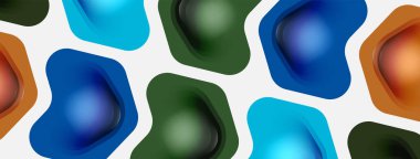 Beyaz arka planda renkli ok şekilleri. Minimum geometrik soyut arkaplan. Duvar kağıdı afişi veya iniş sayfası için vektör illüstrasyonu