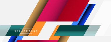 Vektör arkaplanı. Gölge efektli soyut örtüşen renk çizgileri tasarımı. Duvar kağıdı afişi için resim arkaplanı veya iniş sayfası