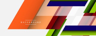 Vektör arkaplanı. Gölge efektli soyut örtüşen renk çizgileri tasarımı. Duvar kağıdı afişi için resim arkaplanı veya iniş sayfası