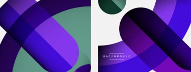 Geometrik soyut arkaplan. Duvar kağıdı arkaplanı veya iniş sayfası için yuvarlak şekiller, daireler, satır bileşimi