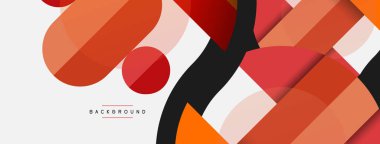 Geometrik şekiller bileşim soyut arkaplan. Çember çizgileri ve dikdörtgenler. Duvar kağıdı afişi veya iniş sayfası için vektör illüstrasyonu