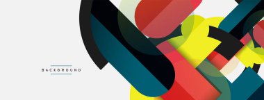 Yuvarlak geometrik şekiller çizgiler ve daireler. Duvar kağıdı afişi ya da iniş sayfası için vektör şablonu