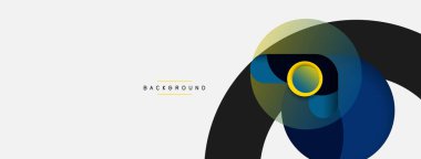 Çember ve yuvarlak şekiller soyut arkaplan. Duvar kağıdı afişi veya iniş sayfası için vektör illüstrasyonu