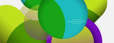 Çember ve yuvarlak şekiller soyut arkaplan. Duvar kağıdı afişi veya iniş sayfası için vektör illüstrasyonu