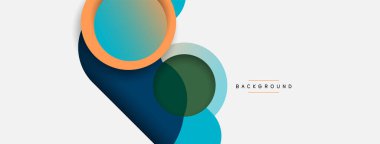 Vektör yuvarlak şekilli daireler minimum geometrik arkaplan. Duvar kağıdı afişi veya iniş sayfası için vektör illüstrasyonu