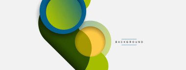 Yaratıcı geometrik duvar kağıdı. Asgari soyut arkaplan. Duvar kağıdı arkaplanı veya iniş sayfası için daire bileşimi vektör çizimi