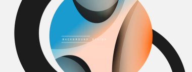 Yaratıcı geometrik duvar kağıdı. Asgari soyut arkaplan. Duvar kağıdı arkaplanı veya iniş sayfası için daire ve dalga kompozisyon vektör çizimi