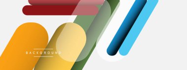 Yuvarlak şekiller ve çizgiler üst üste biniyor. Duvar kağıdı afişi veya iniş sayfası için vektör illüstrasyonu