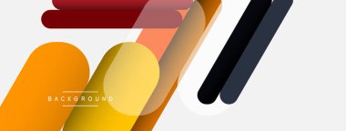 Yuvarlak şekiller ve çizgiler üst üste biniyor. Duvar kağıdı afişi veya iniş sayfası için vektör illüstrasyonu