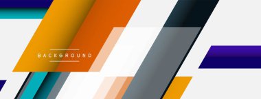 Vektör arkaplanı. Gölge efektli soyut örtüşen renk çizgileri tasarımı. Duvar kağıdı afişi için resim arkaplanı veya iniş sayfası