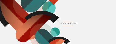 Yuvarlak geometrik şekiller çizgiler ve daireler. Duvar kağıdı afişi ya da iniş sayfası için vektör şablonu