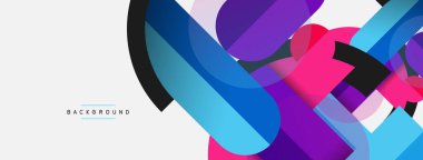 Yuvarlak geometrik şekiller çizgiler ve daireler. Duvar kağıdı afişi ya da iniş sayfası için vektör şablonu